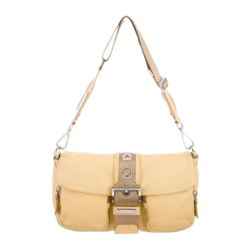 PRADA Yellow Calf Pocket Shoulder Bag