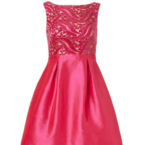 Monique ML Lhuillier Ring Around Lace Dress Pink