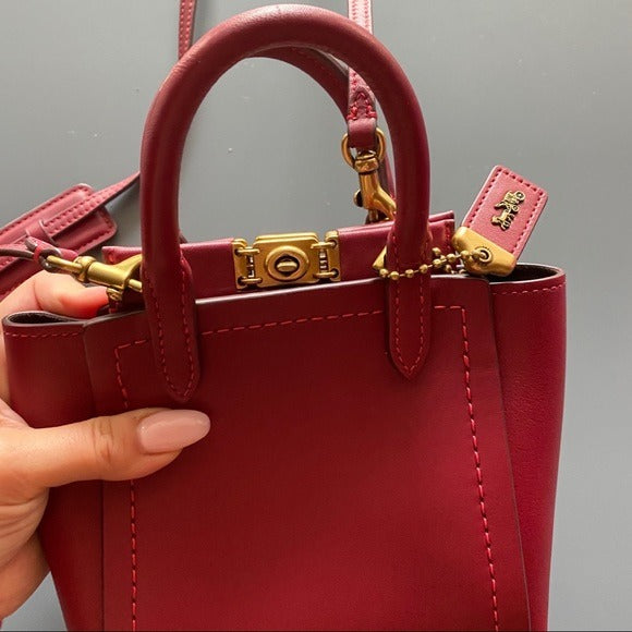 Coach 1941 Troupe Tote 16 in Deep Red Smooth Leather - Crossbody