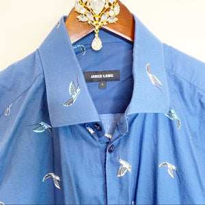 JARED LANG Men’s Button Down Shirt Hummingbird