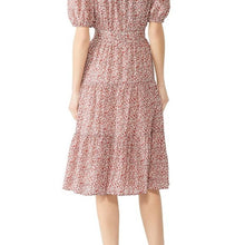 Load image into Gallery viewer, TORY Printed Cotton Dress Midi V-neckline
