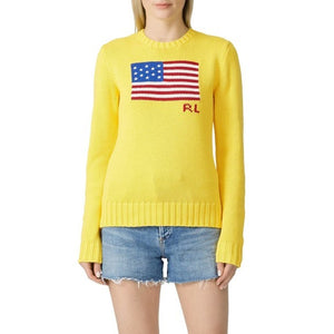 Polo Ralph Lauren Yellow Flag knit Sweater Medium