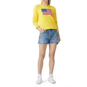 Polo Ralph Lauren Yellow Flag knit Sweater Medium