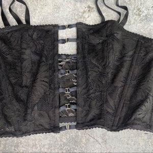 Victoria's Secret Nwt embroidered corset lingerie black size large