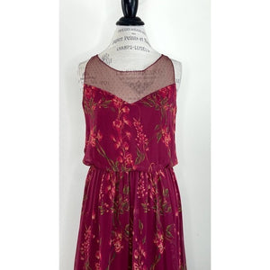 MARCHESA Notte Red Maxi floral Wisteria Gown NWT 6