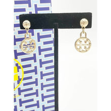 Load image into Gallery viewer, TORY BURCH Gold Tone Drop Post Earrings NWT
