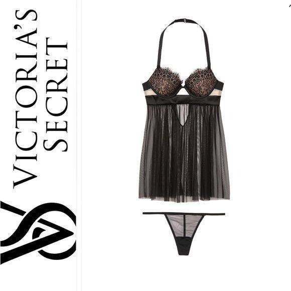 Victoria's Secret very sexy Eyelash Lace Babydoll lingerie nwt 32C –  Lillynbloom