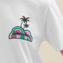Load image into Gallery viewer, MAJE White Cotton Embroidered Palm Tree T-shirt SMALL
