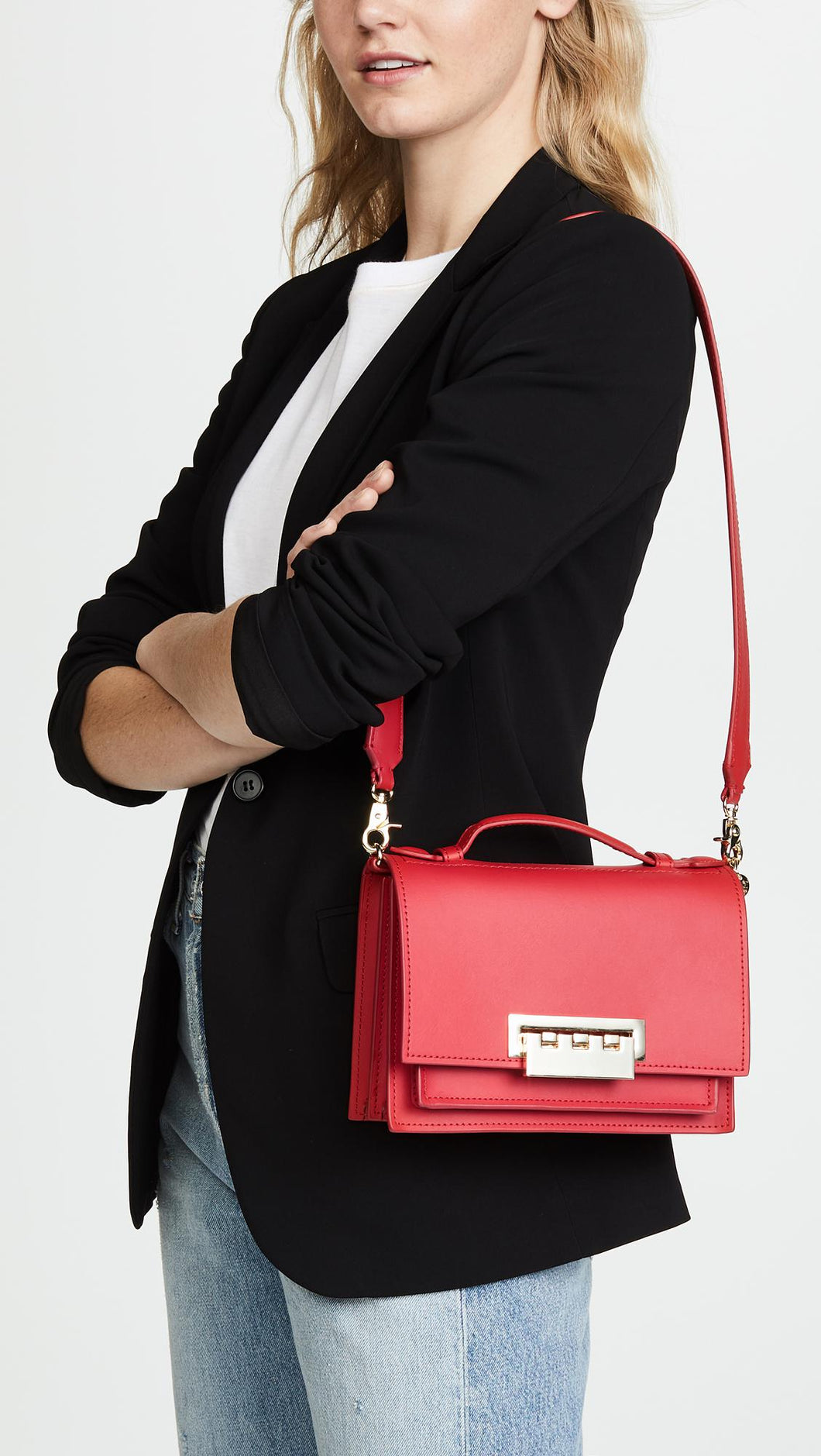 Zac Zac Posen Earthette Ladies Red Shoulder Leather Bag – Lillynbloom